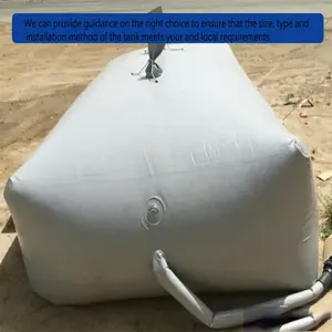 Venta caliente 2000L-20000 litros lona gris inflable portátil tanque de vejiga de almacenamiento de agua Flexible EN EL Medio Oriente