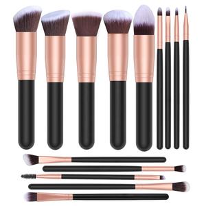 Ensemble de 14 <span class=keywords><strong>pinceaux</strong></span> de maquillage populaires 2025, pinceau pour les yeux, fond de teint, logo personnalisé, poils naturels, rose, noir, <span class=keywords><strong>pinceaux</strong></span> de maquillage - Product Image 4
