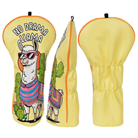 Housse de club de golf en alpaga jaune en gros pour driver, housse de clubs de golf Vitality brodée, accessoires de golf