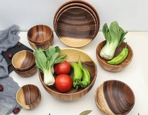 Ensaladera de madera de acacia sostenible para cocina al mejor precio, frutero para sopa, cuencos grandes de madera - Product Image 6