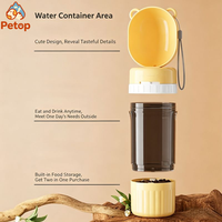 Bouteille d'eau portable 3-en-1 Petop Factory pour animaux de compagnie avec gamelle de voyage anti-fuite en PP pour chien et chat en extérieur