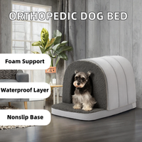 Lit orthopédique pour chien, type tente, en mousse alvéolée, amovible, lavable, imperméable, base antidérapante, pour intérieur, 35x22
