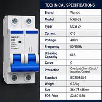 Disjoncteur Wanbo-402 2P NXB-63 16A