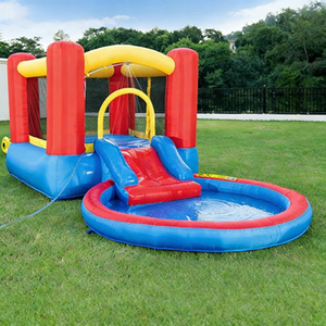 Lit <span class=keywords><strong>de</strong></span> saut gonflable compact avec <span class=keywords><strong>filet</strong></span> <span class=keywords><strong>de</strong></span> protection, toboggan et zone <span class=keywords><strong>de</strong></span> tir pour la prévention des chutes et le divertissement des enfants - Product Image 3