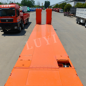 Venta caliente Heavy Duty 8 Axles 120 Tons Lowbed Semi Trailer Escalera hidráulica Contenedor de transporte Lowboy Semi Trailer - Product Image 6