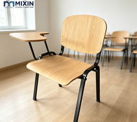 Chaise d'entraînement en bois MIXIN durable avec tablette d'écriture, chaise de cours ergonomique pour étudiants, chaise d'école pliable pour les niveaux scolaires