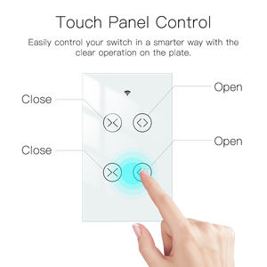 LangYeao sakelar tirai 2 Gang WiFi rumah pintar, sakelar tirai Retro Panel sentuh tahan lama ABS PC App - Product Image 6