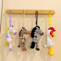 JSQTOYS Série Angry Animal de la Forêt Porte-clés Sac à Dos Breloque Peluche Pendentif 20cm Polyester Unisexe Petit Cadeau pour les 5-7 ans