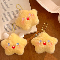 Porte-clés en peluche étoile créative en gros, pendentif étoile à cinq branches mignon pour sac à dos, jouet, breloque, accessoire