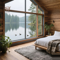Ventana de Madera Revestida de Aleación de Aluminio Térmica Personalizada, Diseño Abatible de Acero Inoxidable, Bajo Mantenimiento, Doble Vidrio Templado para Baño