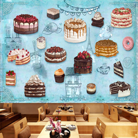 Papier peint mural moderne pour boulangerie, pâtisserie, imperméable et antistatique, autocollant, pour la décoration de restaurants et de pâtisseries
