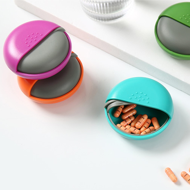 Wholesales Customization Portable Round Plastic Storage Organizer Case Box for Pill Box Earphone Pill Case Organizer Case