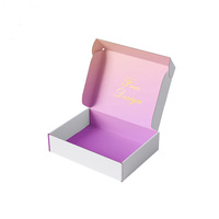 Boîte d'emballage écologique en carton recyclé holographique violet pour hijabs et chemises