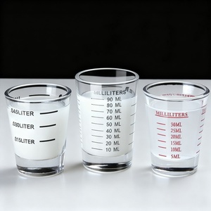 Vaso Medidor de Vidrio con Doble Escala (ml y oz) para Espresso, Cócteles y Medicamentos, Resistente al Calor, de Vidrio Borosilicato - Product Image 3