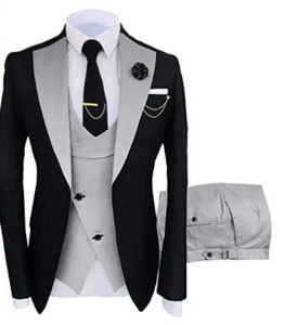 Mode simple boutonnage <span class=keywords><strong>mariage</strong></span> smoking ensemble qualité Jacquard Jacquard Banquet smoking imperméable 3 pièces <span class=keywords><strong>église</strong></span> costumes - Product Image 5