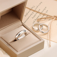 Simple 5mm bague en argent Sterling 999 Couple lisse plaine bague pour femmes hommes bijoux de mariage fins
