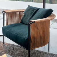 Fauteuil de jardin en rotin moderne, résistant à l'eau, en osier, pour hôtel de luxe, balcon, jardin, mobilier de détente