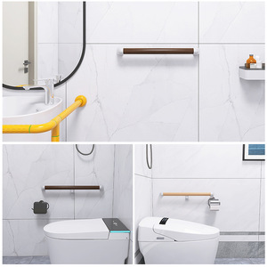 ZS Solid Wood Bathroom <b>Grab</b> <b>Bar</b> Wall Mounted Anti-Slip For Elderly And Disabled - Product Image 3