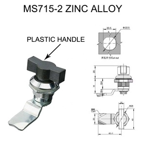 Chiusura a Linguetta MS715-2 Lida in Lega di Zinco/PA, Nero Opaco/Cromo Lucido, con <span class=keywords><strong>Molla</strong></span> per Pannelli Elettrici - Product Image 3