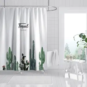 Cortina de poliéster impermeable para baño, visillo de ducha grueso de poliéster de alta calidad para Hotel, color gris