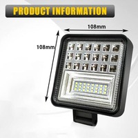 Lumière de travail LED cube 4 pouces 12-36V 126W Accessoires de voiture Étanche Lumière de conduite LED pour 4x4 Tout-terrain Voiture Camion Véhicule SUV