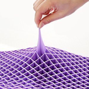 חלת דבש TPE ללא לחץ רחיץ 3D ג'ל עור ידידותי לנשימה רשת סיליקון מיטת שינה כרית צוואר - Product Image 5