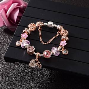 <span class=keywords><strong>Bracelet</strong></span> en pierre en forme de cœur, bijou d'amitié, couleur or rose, à breloque, tendance été - Product Image 2