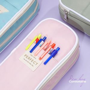 กล่องใส่เครื่องเขียนผ้าแคนวาสสำหรับเด็กชายและเด็กหญิง กล่องใส่ปากกา กระเป๋าจัดระเบียบ ใช้สำหรับวางบนโต๊ะและในลิ้นชัก เหมาะสำหรับใช้ในห้องนั่งเล่น - Product Image 3