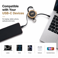 Cable de Carga para Portátil de 100W, Retráctil, USB C a USB C con E-Marker