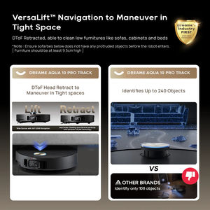 Robot aspirador trapeador húmedo/seco Leading Dreame Aqua Pro con sistema <span class=keywords><strong>de</strong></span> riel/rodillo succión potente 25000 Pa trapeado fres - Product Image 5