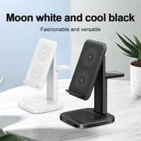 Station de charge sans fil 15W, support de charge sans fil 3 en 1 pour IWatch, chargeur sans fil rapide pour iPhone 16 pour écouteurs