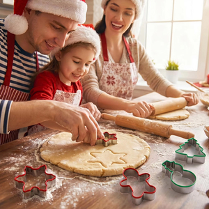 Lot de 5 emporte-pièces de Noël en acier inoxydable <span class=keywords><strong>pour</strong></span> gâteaux et biscuits, avec motifs flocon de neige et sapin de Noël, <span class=keywords><strong>pour</strong></span> <span class=keywords><strong>la</strong></span> pâtisserie - Product Image 5