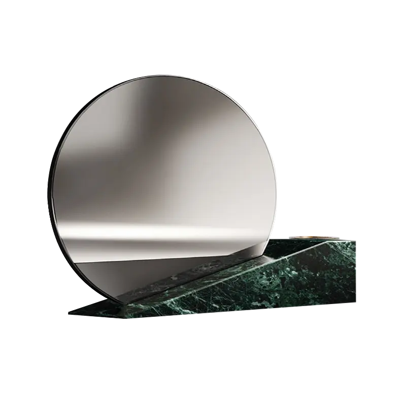 Modern Decor Minimalist Decorative Living Room Table Geometric Design Green Marble Mirror