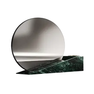 Arredamento moderno tavolo da soggiorno decorativo minimalista Design geometrico specchio in marmo verde