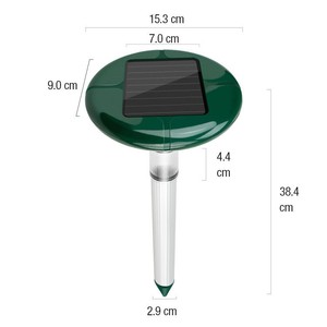 Ahuyentador de Topos Sónico Solar Verde en Stock con Carcasa Duradera de ABS Impermeable IPX4 para Campos de Golf y Resorts Profesionales - Product Image 2