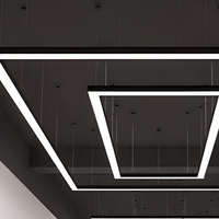Plafonnier LED linéaire moderne, bande lumineuse rectangulaire suspendue pour garage, intérieur commercial