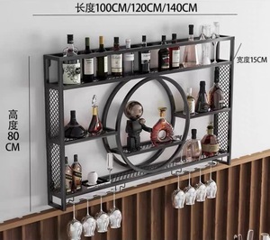 <span class=keywords><strong>Estante</strong></span> de Vino Industrial de Pared con Luz LED, <span class=keywords><strong>Estante</strong></span> Decorativo <span class=keywords><strong>Circular</strong></span> para Licores con Colgador para Copas de Vino para Bar en Casa - Product Image 6