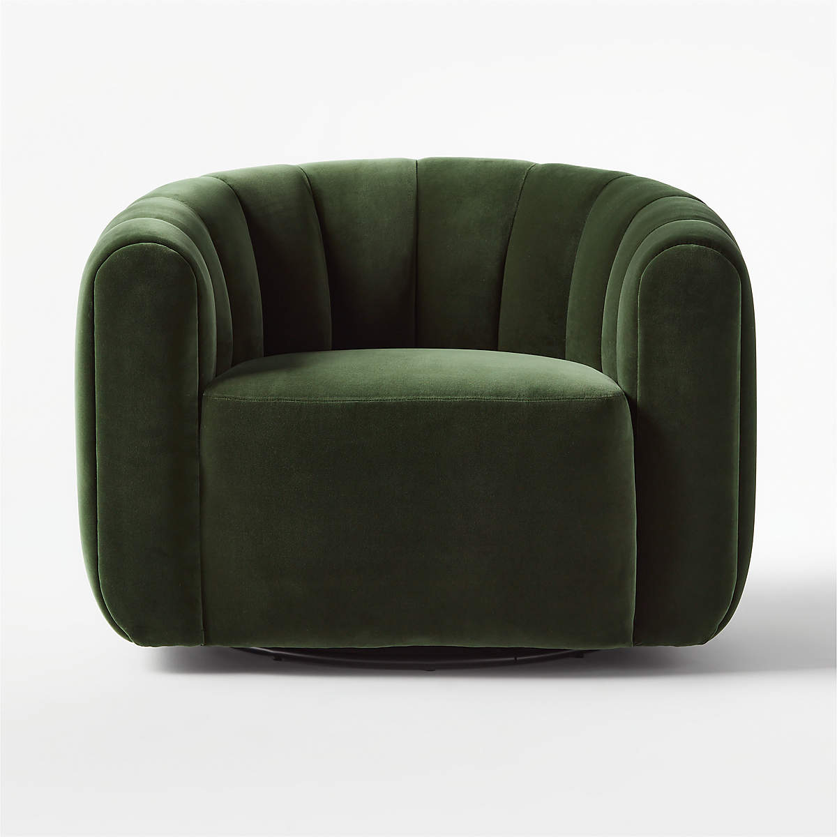 Fauteuil d'accent pivotant en velours vert, canapé simple canalisé, fauteuils occasionnels de luxe, salon, hôtel