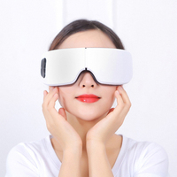 Masseur oculaire chauffant avec vibration et compression d'air, masque de soin des yeux rechargeable pour soulager la fatigue, les cernes et les poches