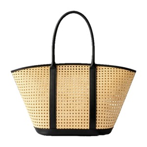 Sac fourre-tout décontracté en rotin tressé de couleur unie pour <span class=keywords><strong>femme</strong></span>, fait main, avec fermoir magnétique, porté épaule ou sous le bras - Product Image 5