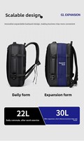 Sac à dos imperméable en PU grande capacité, sac à dos pour ordinateur portable tendance avec capacité extensible pour les voyages d'affaires, les étudiants et les voyages, avec port USB