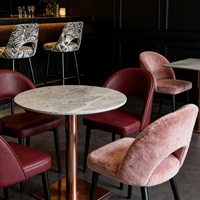 Chaise de luxe ronde en pierre frittée et velours, mobilier de siège pour hôtels, cafés et restaurants