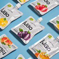 Sac à buse d'aspiration pour emballage de jus de fruits en plastique imprimé personnalisé Sac à bec verseur debout de grande capacité Sacs pour liquide