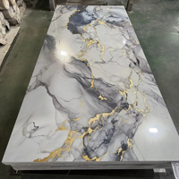 Panneau mural en PVC brillant UV avec feuille d'or, 3 mm, 1220*2440 mm, étanche, idéal pour les villas et les fonds de télévision – Direct Usine