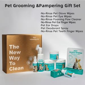 Kit de soins de nettoyage corporel personnalisé <span class=keywords><strong>pour</strong></span> animaux de compagnie <span class=keywords><strong>pour</strong></span> chiens, chats, petits animaux, nettoyage des dents, des oreilles, des yeux, lingettes <span class=keywords><strong>pour</strong></span> les doigts, hydratant, nourrissant - Product Image 6