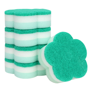 Original 4 Pack Green Flower Shape Cleaning <strong>Sponges</strong> for <strong>Washing</strong> <strong>up</strong> Non-Scratch Multi-Use Dish Kitchen Scrubbing <strong>Sponge</strong> Set - Product Image 4