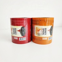 Paquets de Film d'emballage, rouleau de contenant, Flexible et automatique, laminé, avec impression personnalisée, cuillère à miel, matériaux d'emballage en plastique, 50 pièces