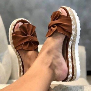 Sandalias Planas de Plataforma con Lazo Multicolor para Mujer, Diseño de Moda, con Decoración de Lazo, Elegantes, con Correa de Nudo y Banda de Cinta - Product Image 4