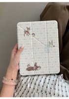 Étui de protection tendance pour iPad 11e génération, motif floral cerf Muntjac, anti-chute Air7 Pro 12.9