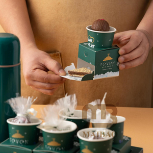 ที่วางแก้วกาแฟแบบพกพาพร้อมกล่องขนมขนมขนมเบเกอรี่ดีไซน์แบบใหม่หน่วยคู่ออกแบบได้ตามต้องการ - Product Image 2